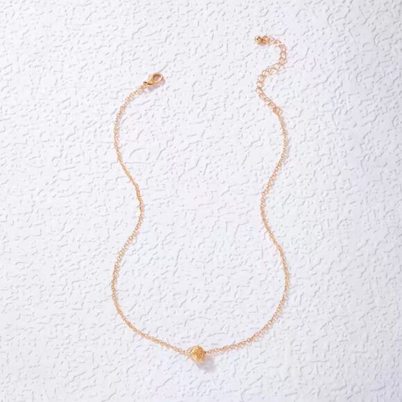 NEW … Simple Gold Ball Necklace - Picture 4 of 7